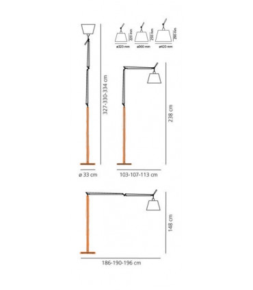TOLOMEO MEGA TERRA  base + asta in alluminio (diffusore escluso)