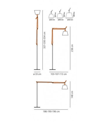 TOLOMEO MEGA - Corpo Lampada con regolatore d'intensità luminosa - Colore Nero (solo corpo)