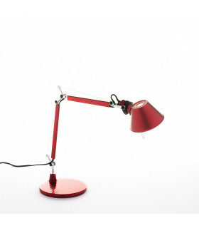 TOLOMEO MICRO - Lampada da Tavolo completa con Base - Rosso Anodizzato