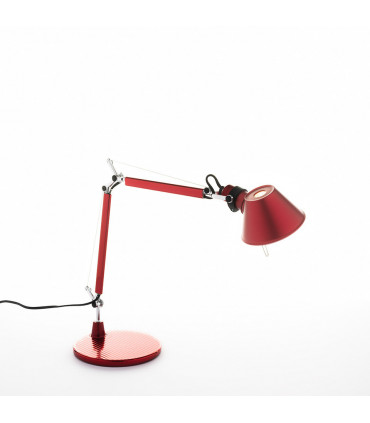 TOLOMEO MICRO - Lampada da Tavolo completa con Base - Rosso Anodizzato