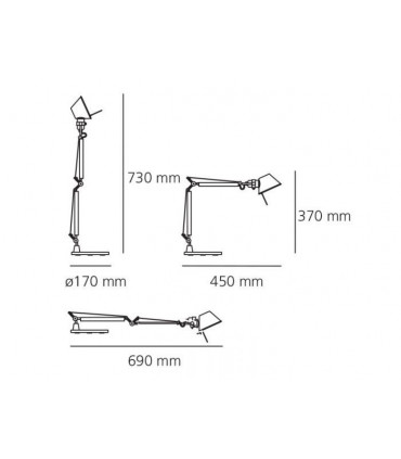TOLOMEO MICRO - Lampada da Tavolo con Base - Arancio Anodizzato
