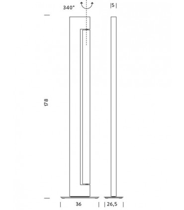 ARA FLOOR LED - Lampada da Terra 23W + 40W - Colore Bianco