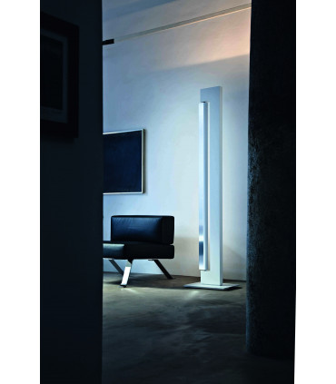 ARA FLOOR LED - Lampada da Terra 23W + 40W - Colore bianco con diffusore cromato