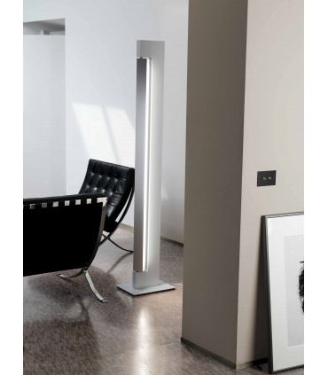 ARA FLOOR LED - Lampada da Terra 23W + 40W - Colore bianco con diffusore cromato