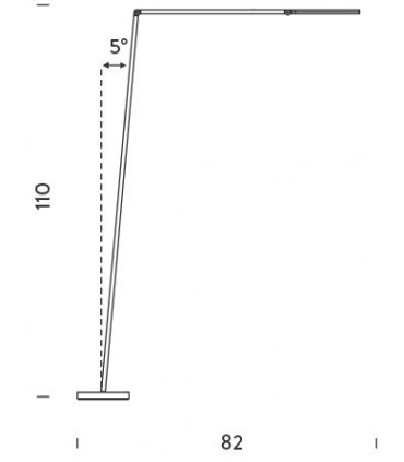 UNTITLED READING LINEAR  Lampada da terra 7W 3000k - Colore Nero