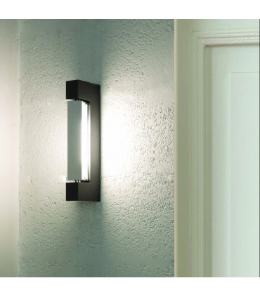 ARA WALL Lampada a parete 2x8W 3000K - Colore Antracite con diffusore cromato
