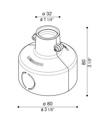 ARMATURA DA INCASSO per faretti serie CNC/INC 35 Nero