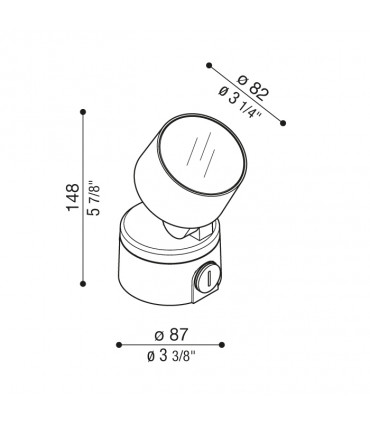 NOA 50 Lampada a parete/terra Ottica 40° LED 3000K ANTRACITE