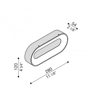 ROSS 280 Lampada a parete/soffitto LED 3000K BIANCO