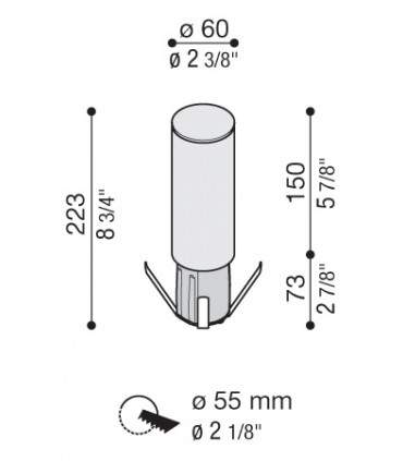 LINE DOWN Lampada a parete/paletto LED 3000K