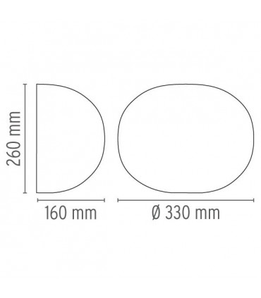 GLO-BALL W Lampada a  Parete - 70W E27 - Vetro Bianco