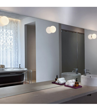 GLO-BALL W Lampada a  Parete - 70W E27 - Vetro Bianco