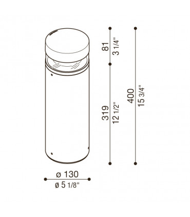 TOK H400 Lampada da paletto LED 3000K ANTRACITE