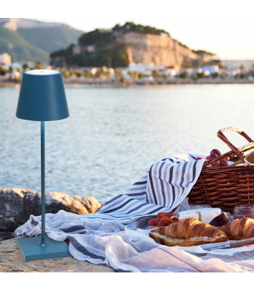POLDINA PRO Lampada da tavolo ricaricabile - Colore Blu Avio