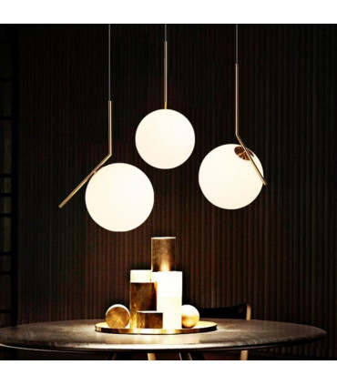 IC LIGHTS SUSPENSION 2 Lampada a sospensione E27 OTTONE SPAZZOLATO