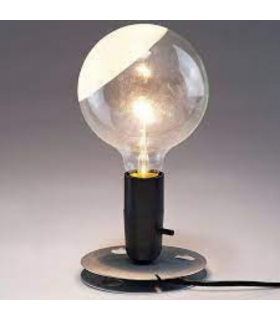 LAMPADINA Lampada da Tavolo 40W E27 - Alluminio Nero