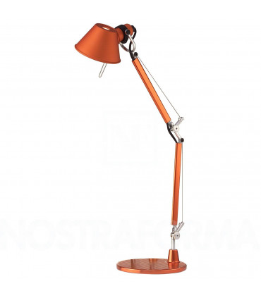 TOLOMEO MICRO - Lampada da Tavolo con Base - 46W E14 Arancio Anodizzato