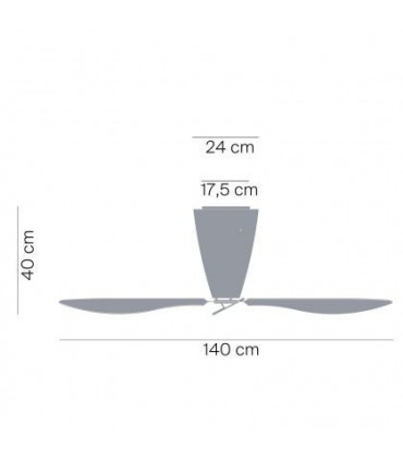 BLOW Ventilatore soffitto con luce - 150W E27 Opale (Solo corpo)